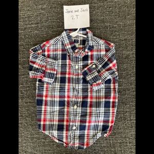 Janie and Jack button down, plaid color, 2T